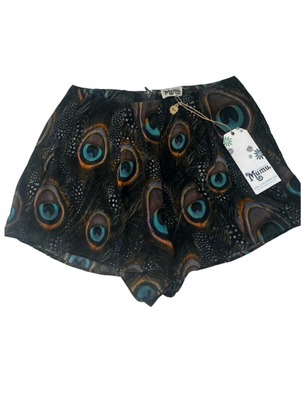 NWT Show Me Your MuMu Sawyer Shorts Peacock Print Boho Flowy Sz M